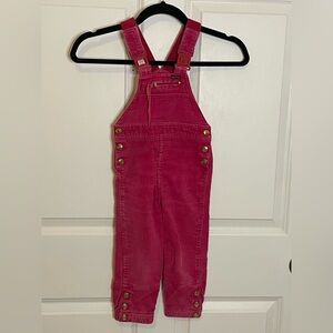 Vintage Dijon Pink Corduroy Overalls 3T Bib Zip Pocket Snap Legs